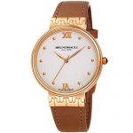 Rose Gold with Brown Italian Leather Strap Watch