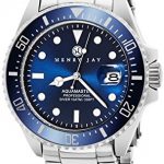 Henry Jay Men's Aquamaster Professional Dive Watch - Stainless Steel with Date Function.