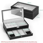 TomCare Upgraded Watch Box Watch Case Jewelry for Men Women