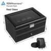 Watch Box Mens Lockable Organizer Black Display Case