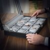24 Watch Box Large Watch Case Glass Top Black