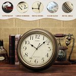 Plumeet Small Retro Wall Clock - 10'' Non Ticking Classic Silent Clocks