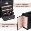 Homde Synthetic Leather Huge Jewelry Box Mirrored Watch