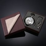 SIBOSUN Magnifier Pocket Watch with Chain Box Skeleton