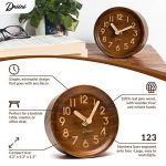 Driini Wooden Desk, Table Analog Clock Made of Genuine Pine