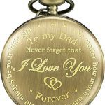 Hicarer Dad Present from Daughter to Father Engraved Pocket Watch