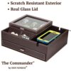 Commander Dresser Valet: Premium Men's Watch Box and Jewelry Organizer with Smartphone Charging Station