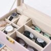 Jewelry Organizer Box for Women with Glass Top