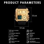 SKMEI Men's Digital Sports Watch, LED Square Large Face