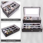 Homde Sunglasses Case Watch Box Jewelry Organizer