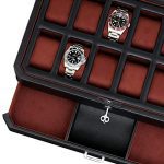Watch Collection with the 12 Slot Luxury Leather Watch Box - Stylish Organization and Unmatched Protection in Black/Pink