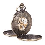 Pocket Watch Skeleton Mechanical Double Case Hand-Wind