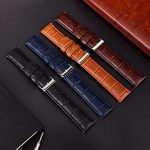 Ritche Navy Blue Leather 20mm Watch Band Alligator Watch