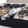 Readaeer 12 Slot Leather Watch Box Display Case Jewelry Organizer