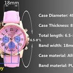 Women's Analog Watch Leather Band Rose Gold Tone