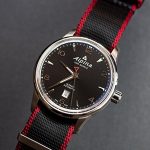 NATO Model Watch Strap - 18mm Black/Crimson - Stainless Metal Buckle - Seat Belt Nylon Watch Bands