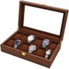 LOSKORIN Watch Box, Executive 12 Slots Watch Case with Valet