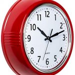 Bernhard Products Retro Wall Clock 9.5 Inch Red Kitchen