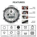 l Analog Digital Backlight Watch Black Silicone Band