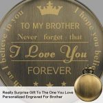 Black Chain Quartz Gift Brother Engraved Pocket Watch