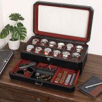 Watch Collection with the 12 Slot Luxury Leather Watch Box - Stylish Organization and Unmatched Protection in Black/Pink