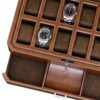 12 Slot Leather Watch Box with Valet Drawer