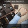 Slot Watch Box with Drawer Brown Leather