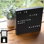 Sharper Image Light Up Electronic Word Clock, Black Finish