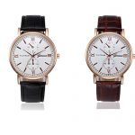 Luxury Men's Leather Wrist Watch - Glass Quartz Analog
