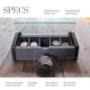 Watch Box Glass Top Lid Herringbone Pattern