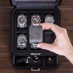6 Slot Leather Watch Box with Valet Drawer - Luxury Watch Case