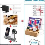 Bamboo Charger Station Smart Watch Holder