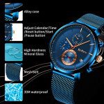 Watch Waterproof Business Dress Date Blue Mesh