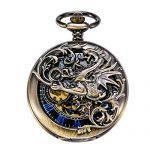 Dragon Mechanical Skeleton Pocket Watch with Chain