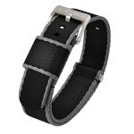 22mm Black / Grey Edges - BARTON Jetson NATO Style Watch Strap