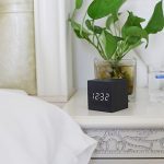 T&F Digital Alarm Clock Wooden LED Light Multifunctional