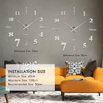 Large 3D Frameless Wall Clock Stickers
