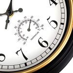 Retro Quartz Wall Clock with Thermometer