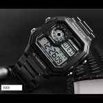Men’ s Watch Black Classic Square Multifunction Digital Sport