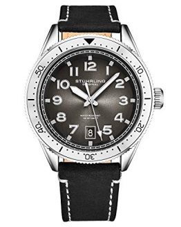 Stuhrling Original Mens Watch -Black Leather Dress Watches