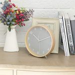 8-Inch Wooden Table Clock - Silent Non-Ticking Battery Operated Desk Clock for Bedroom and Living Room Decor