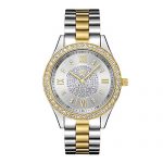 Two Tone Gold Silver Watch with Pave Diamond Face