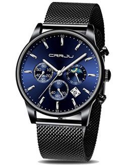 CRRJU Quartz Watch for Men,Style Auto Date Window