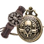 Halloween Ghost Pocket Watch with Chain Vintage Retro