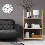 Sharp Atomic Analog Wall Clock - 12" Silver Brushed Finish