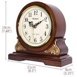 TXL Mantel Clock with Chimes 8.3" Silent Decorative Wood Desk