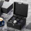 Wooden Travel Leather Watch Box Collector