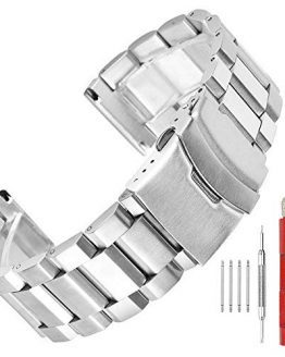 Stainless Steel Watch Band with Deployment Lock Buckle