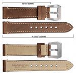 WOCCI 18mm Watch Band, Dark Brown Saddle Style