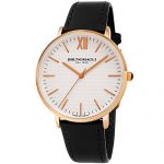 Bruno Magli White Dial with Italian Leather Strap Watch